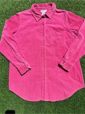 Mainstreet Blues Pink Corduroy Button-Up Shirt